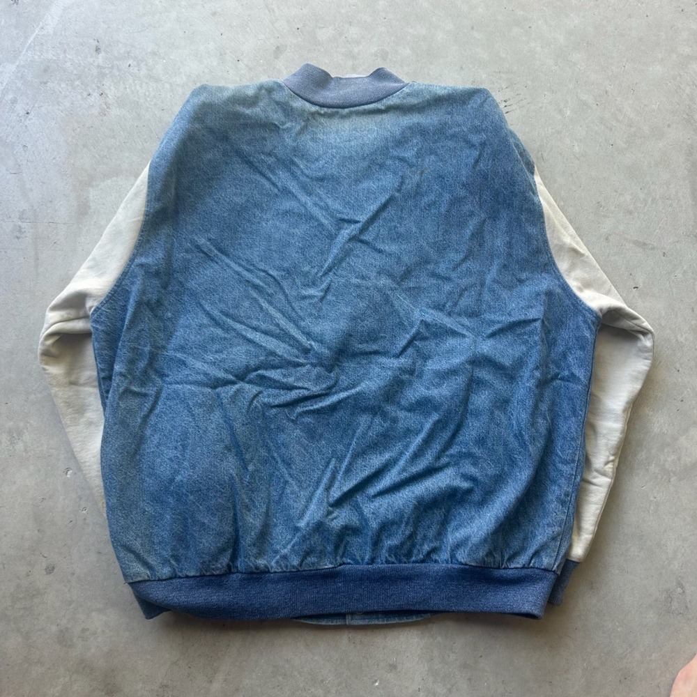 Vintage Fruit of the Loom Super Cotton Las Vegas Denim Varsity Jacket XL - Picture 5 of 8